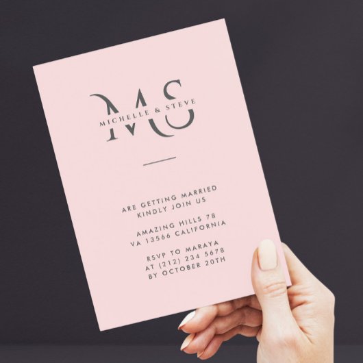 Moderner QR-Code für Minimalistische Rosa Hochzeit Einladung