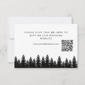 Moderner QR-Code für Minimalistische Schwarz-Weiß- RSVP Karte (Rückseite)