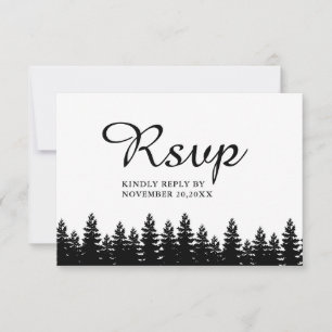 Moderner QR-Code für Minimalistische Schwarz-Weiß- RSVP Karte