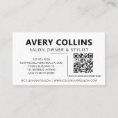 Moderner QR-Code für Minimalistische Schwarz-Weiß- Visitenkarte (Vorderseite)