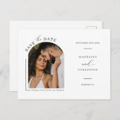 Moderner QR-Code für Minimalistisches Foto Save th Postkarte (Vorne/Hinten)