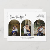 Moderner QR-Code für Minimalistisches Foto Save th Postkarte (Vorne/Hinten)