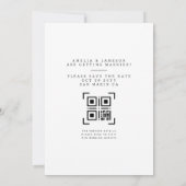 Moderner QR-Code für Minimalistisches Save the Dat Date (Rückseite)