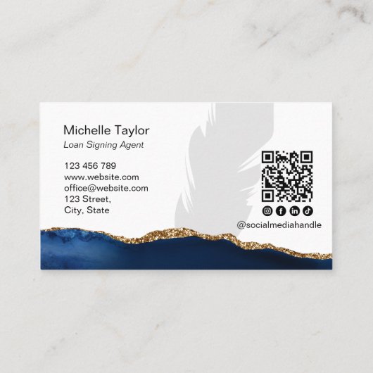 Moderner QR-Code für mobile Notare der Beruflichen Visitenkarte (Rückseite)