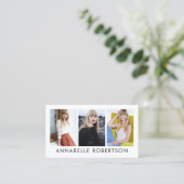 Moderner QR-Code für Modell und Foto 3 Visitenkarte (Stehend Vorderseite)