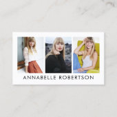 Moderner QR-Code für Modell und Foto 3 Visitenkarte (Vorderseite)