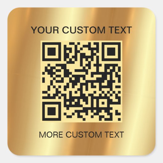 Moderner QR-Code für moderne Gold-Vorlagen Quadratischer Aufkleber (Vorderseite)