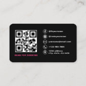 Moderner QR-Code für Nageltechniker-Fotos Visitenkarte (Rückseite)