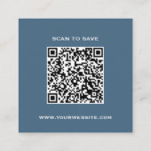 Moderner QR-Code für Navy Quadratische Visitenkarte (Rückseite)