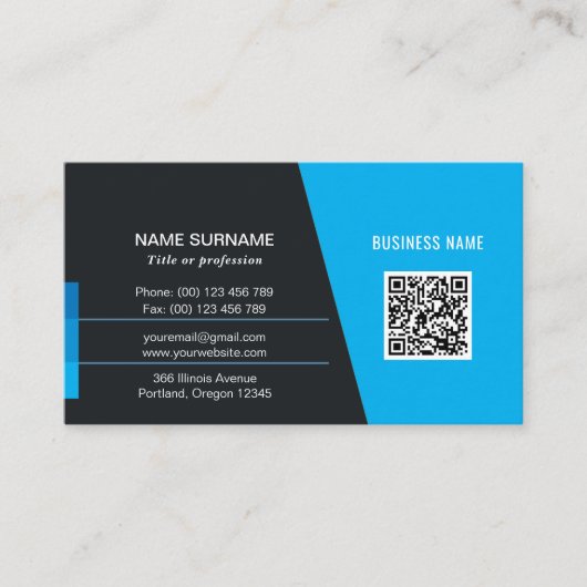 Moderner QR-Code für Personal oder Unternehmen Visitenkarte (Vorderseite)