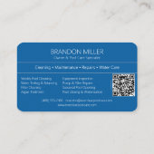 Moderner QR-Code für Poolwartungsservice Visitenkarte (Rückseite)