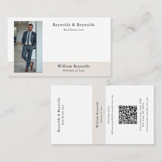 Moderner QR-Code für professionelle Anwälte auf Vi Visitenkarte (Vorne/Hinten)