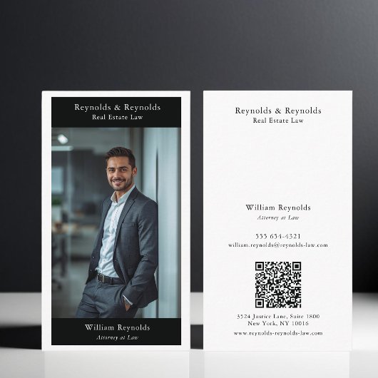 Moderner QR-Code für professionelle Anwaltskanzlei Visitenkarte