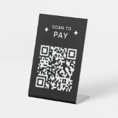 Moderner QR-Code für Restaurants, die schwarz scan Sockelschild (Vorderseite)