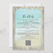 Moderner QR-Code für rustikale Hochzeiten am Stran Einladung (Rückseite)