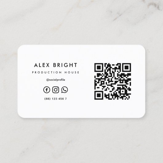 Moderner QR-Code für Sängerproduktion Visitenkarte (Rückseite)