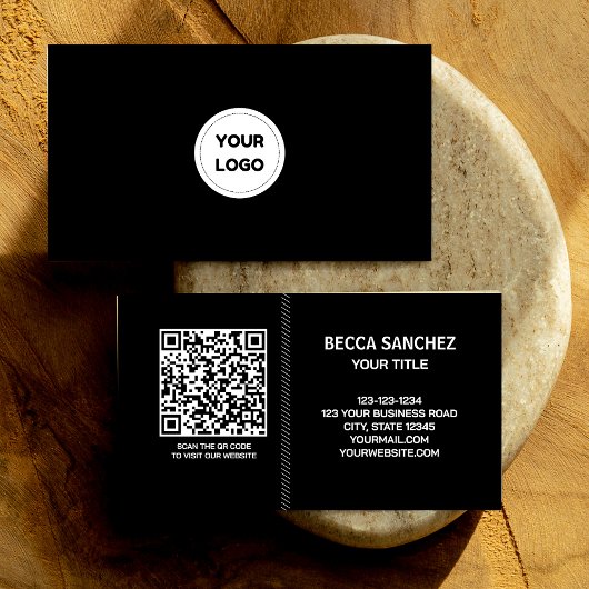 Moderner QR-Code für Schlichtes generisches Design Visitenkarte