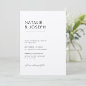 Moderner QR-Code für Schwarz & Ecru Einladung (Stehend Vorderseite)