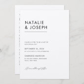 Moderner QR-Code für Schwarz & Ecru Einladung (Vorne/Hinten)