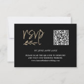 Moderner QR-Code für Schwarz & Gold RSVP Karte (Vorderseite)