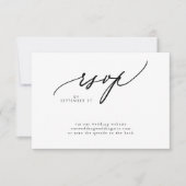 Moderner QR-CODE für Schwarz und Weiß RSVP Karte (Vorderseite)