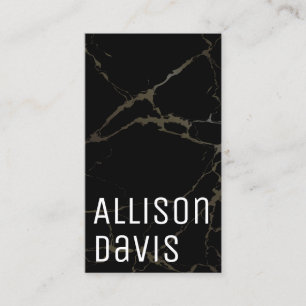 Moderner QR-Code für Schwarz-Weiß-Marmor Visitenkarte