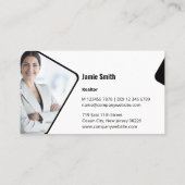 Moderner QR-Code für Schwarz/Weiß Visitenkarte (Rückseite)