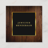 Moderner QR-Code für schwarzes Gold beruflich Quadratische Visitenkarte (Vorderseite)