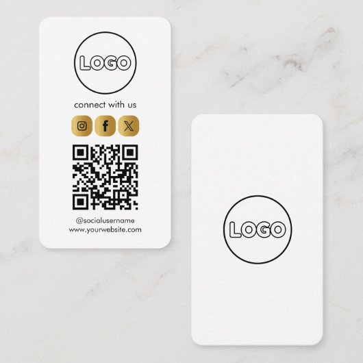 Moderner QR-Code für Social-Media-Karten Visitenkarte (Vorne/Hinten)