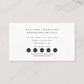 Moderner QR-Code für Social Media-Logos für Schwar Visitenkarte (Rückseite)