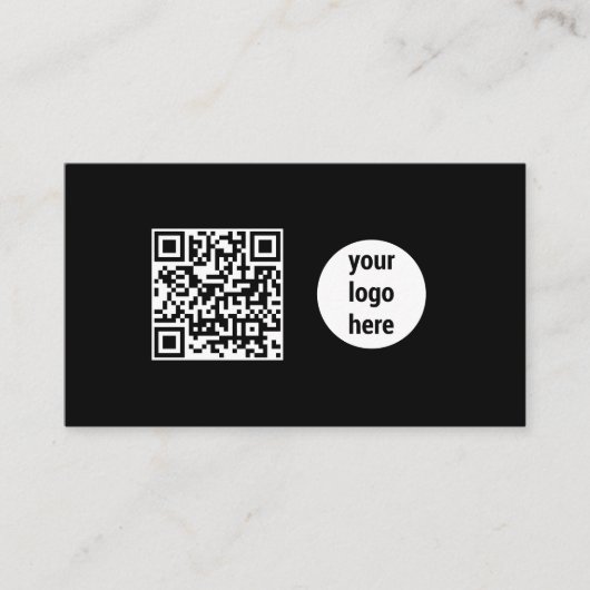 Moderner QR-Code für Social Media-Logos für Schwar Visitenkarte (Vorderseite)