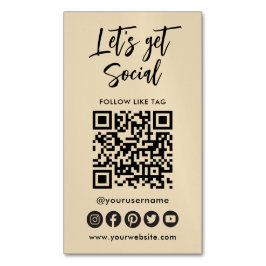 Moderner QR-Code für Social Media mit uns verbinde Magnetische Visitenkarte