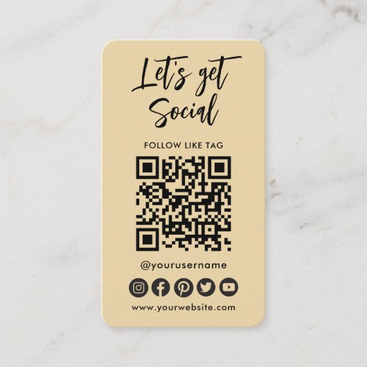 Moderner QR-Code für Social Media mit uns verbinde Visitenkarte (Vorderseite)