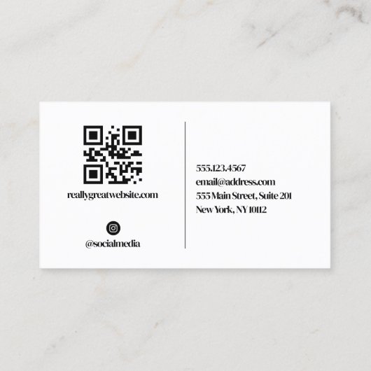 Moderner QR-Code für Social Media-Netzwerke Visitenkarte (Rückseite)