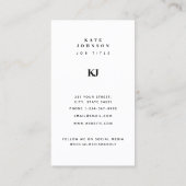 Moderner QR-Code für Solid Monogram Visitenkarte (Rückseite)