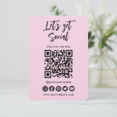 Moderner QR-Code für soziale Medien in Verbindung Einladung (Stehend Vorderseite)