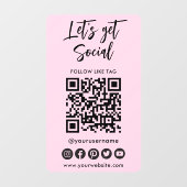 Moderner QR-Code für soziale Medien verbindet uns Fensteraufkleber (Blatt)