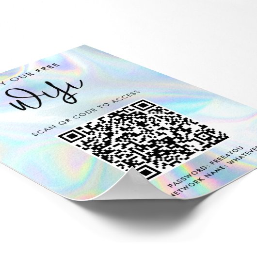 Moderner QR-Code für Unternehmen - Holografischer  Poster (Ecke)