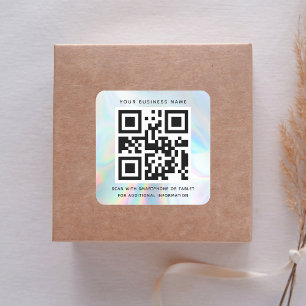 Moderner QR-Code für Unternehmen - Irisierend und Quadratischer Aufkleber
