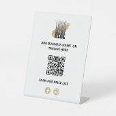 Moderner QR-Code für Unternehmen mit Logo Sockelschild (Vorderseite)