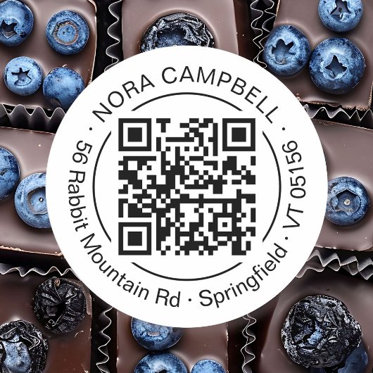 Moderner QR-Code für Unternehmensnamen Rücksendead Runder Aufkleber