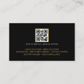 Moderner QR-Code für Videoüberwachungsinstallateur Visitenkarte (Rückseite)