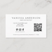 Moderner QR-Code für Visitenkarten von Visagisten Visitenkarte (Rückseite)