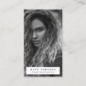 Moderner QR-Code für Vollfotografie mit vertikalem Visitenkarte (Vorderseite)