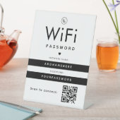 Moderner QR-Code für WiFi-Kennwörter Business-Logo Sockelschild (In Situ)
