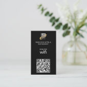 Moderner QR-Code für Wifi-Logos in Schwarz Visitenkarte (Stehend Vorderseite)