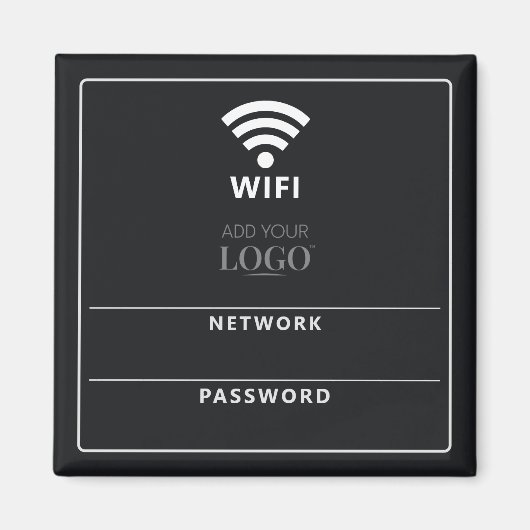 Moderner QR-Code für WiFi-Netzwerkname und Kennwor Magnet (Vorne)