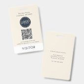 Moderner QR-Code Geschäftslogo Besucher-ID Ausweis (Vorder- & Rückseite)