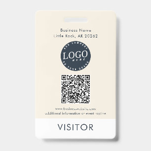 Moderner QR-Code Geschäftslogo Besucher-ID Ausweis