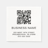 Moderner QR-Code Geschäftsname oder Logo Serviette (Vorderseite)